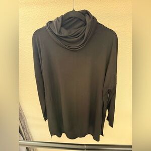 Black Cowl Neck Long Sleeve Top